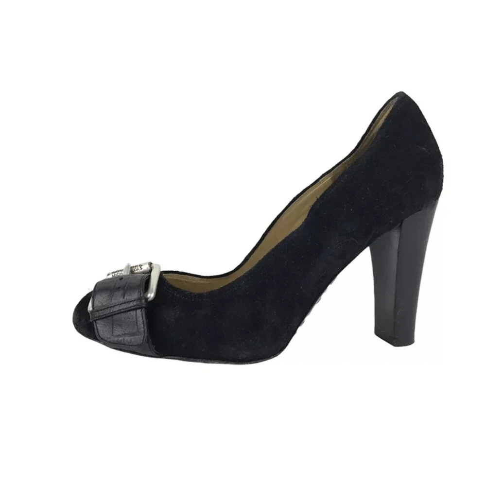 Michael Kors Womens Black Vero Cuoio Slip On Cone Pump Heel Size US‎ 7.5